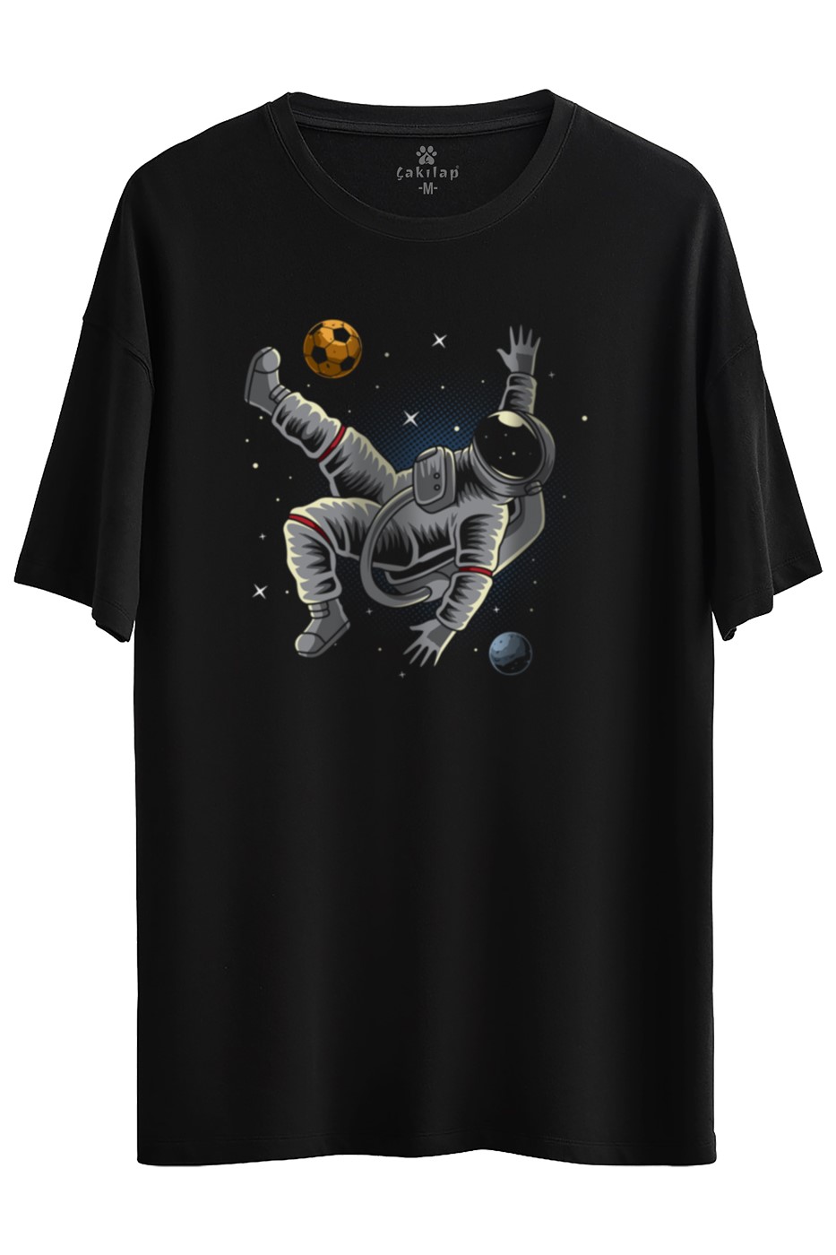 Astronot Baskılı Oversize Tişört