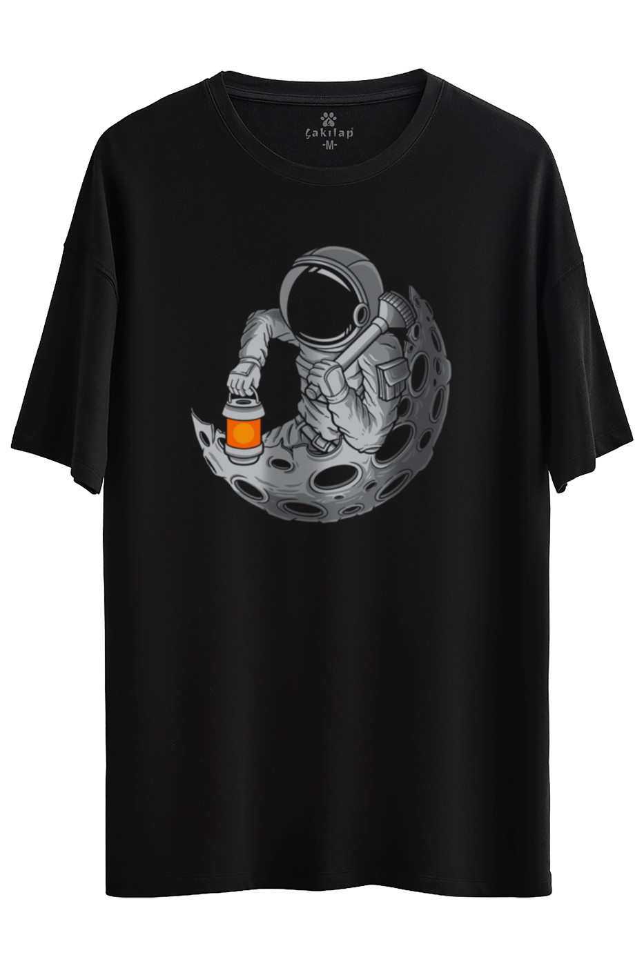 Astronot Baskılı Oversize Tişört
