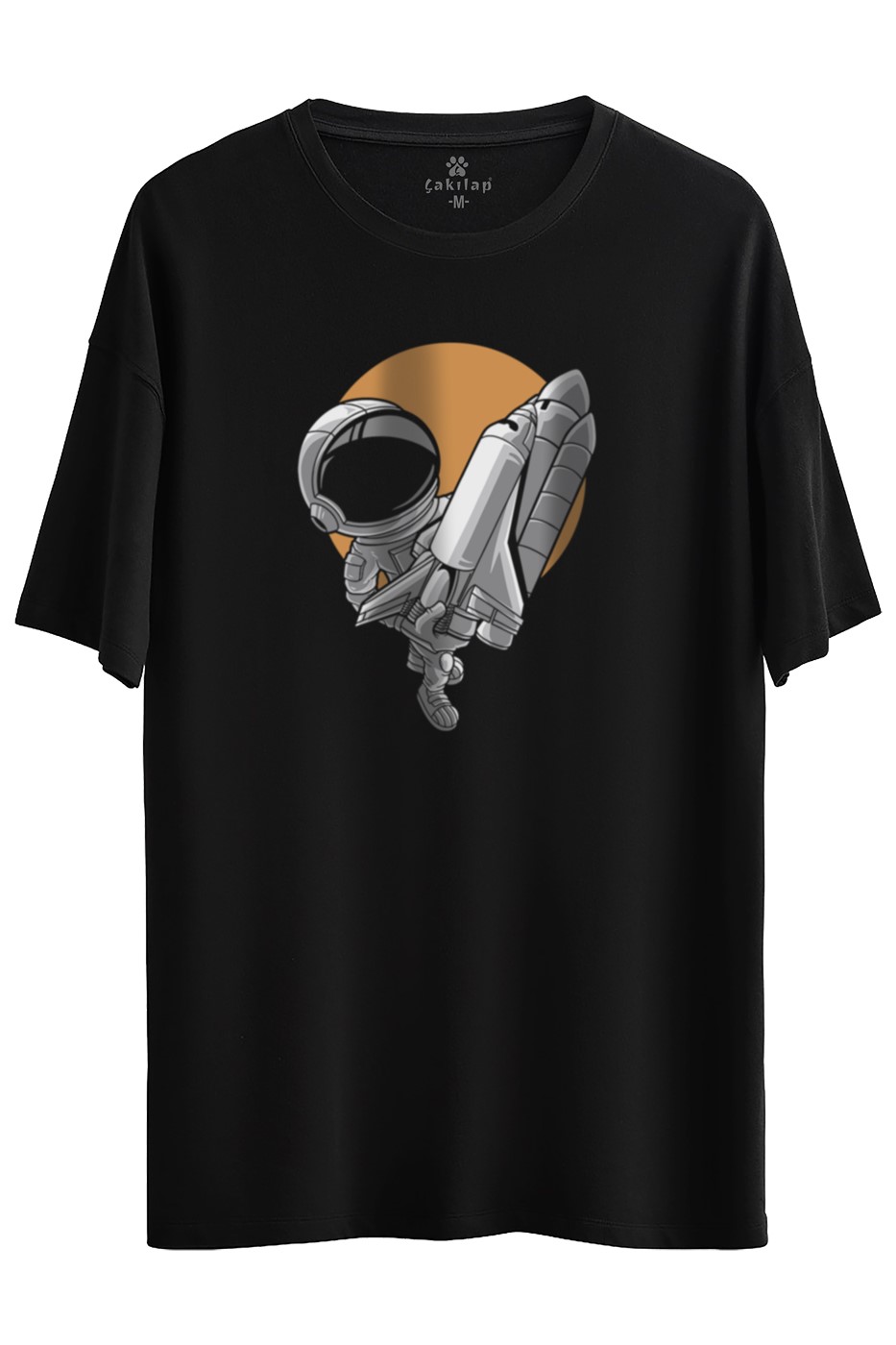 Astronot Baskılı Oversize Tişört