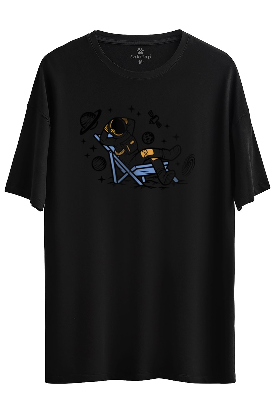 Astronot Baskılı Oversize Tişört