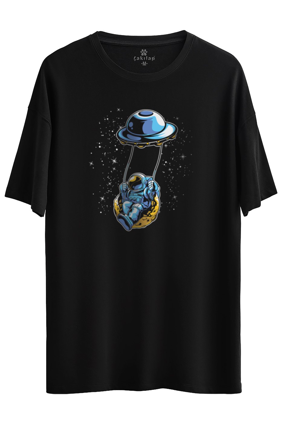 Astronot Baskılı Oversize Tişört