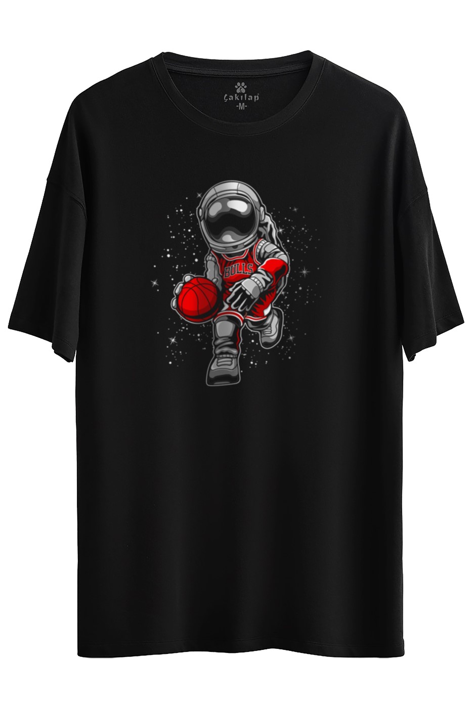 Astronot Baskılı Oversize Tişört