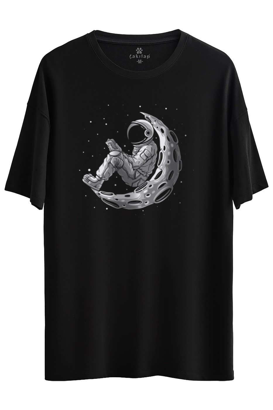 Astronot Baskılı Oversize Tişört