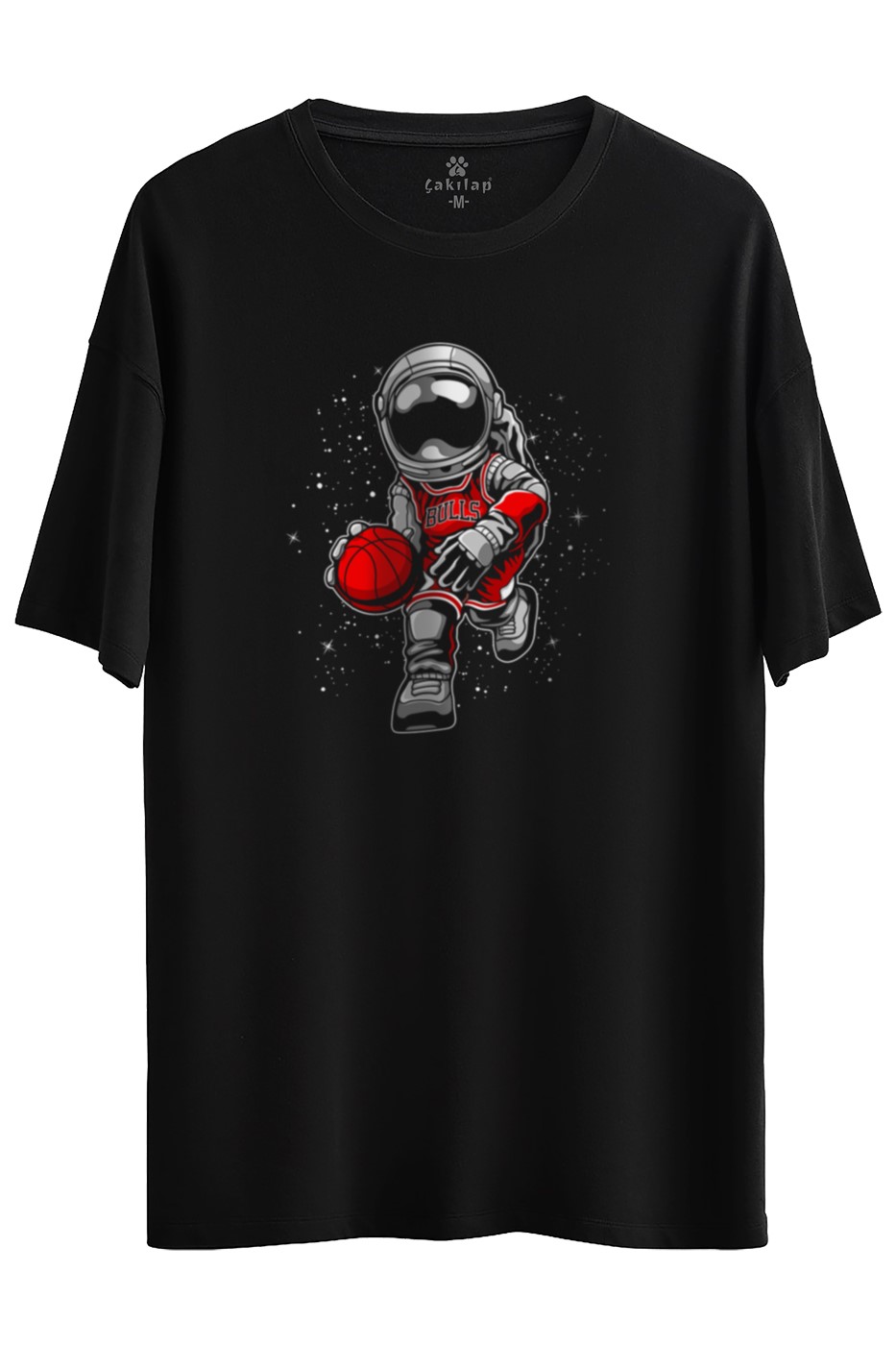 Astronot Baskılı Oversize Tişört