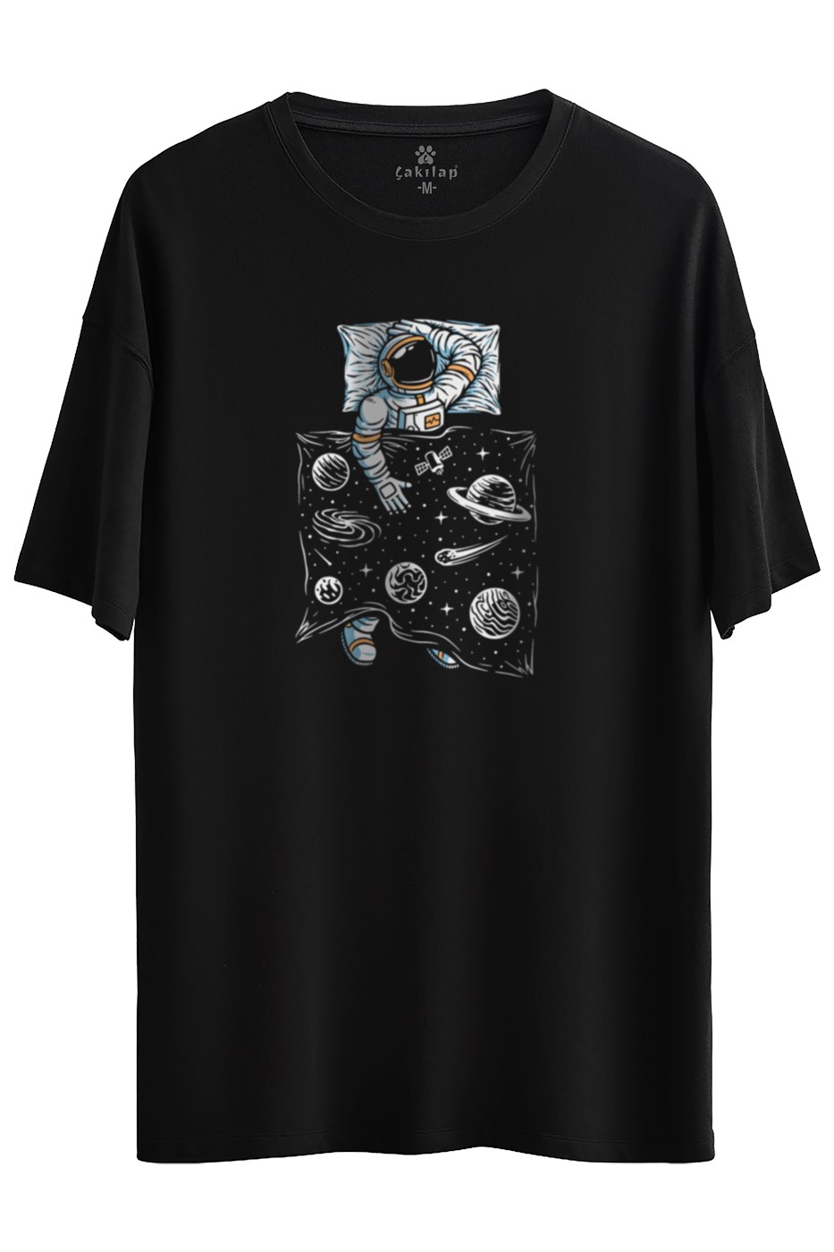 Astronot Baskılı Oversize Tişört