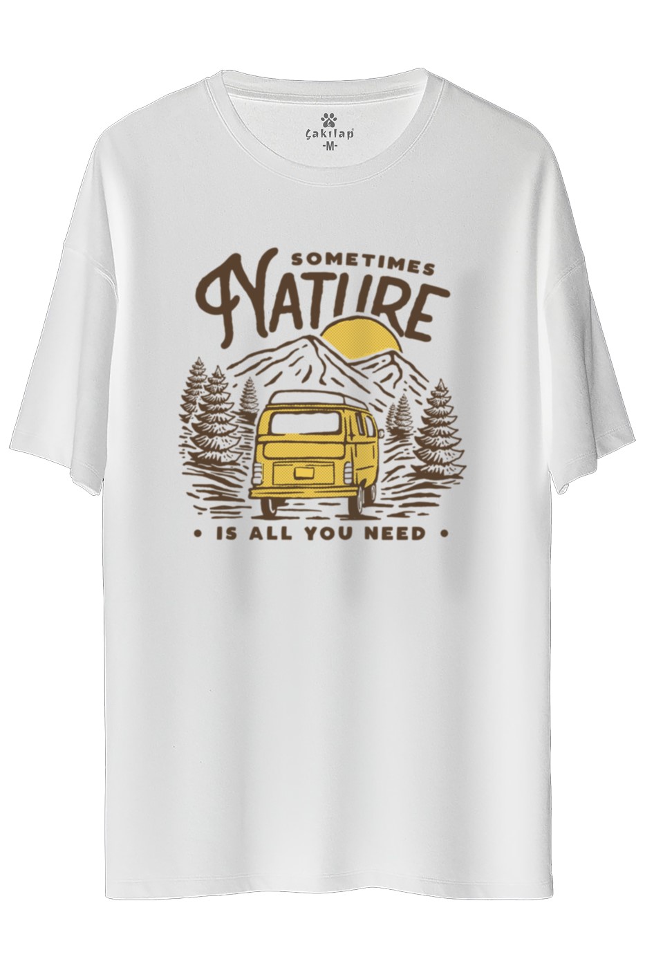 Macera-Doğa Baskılı Oversize Tişört