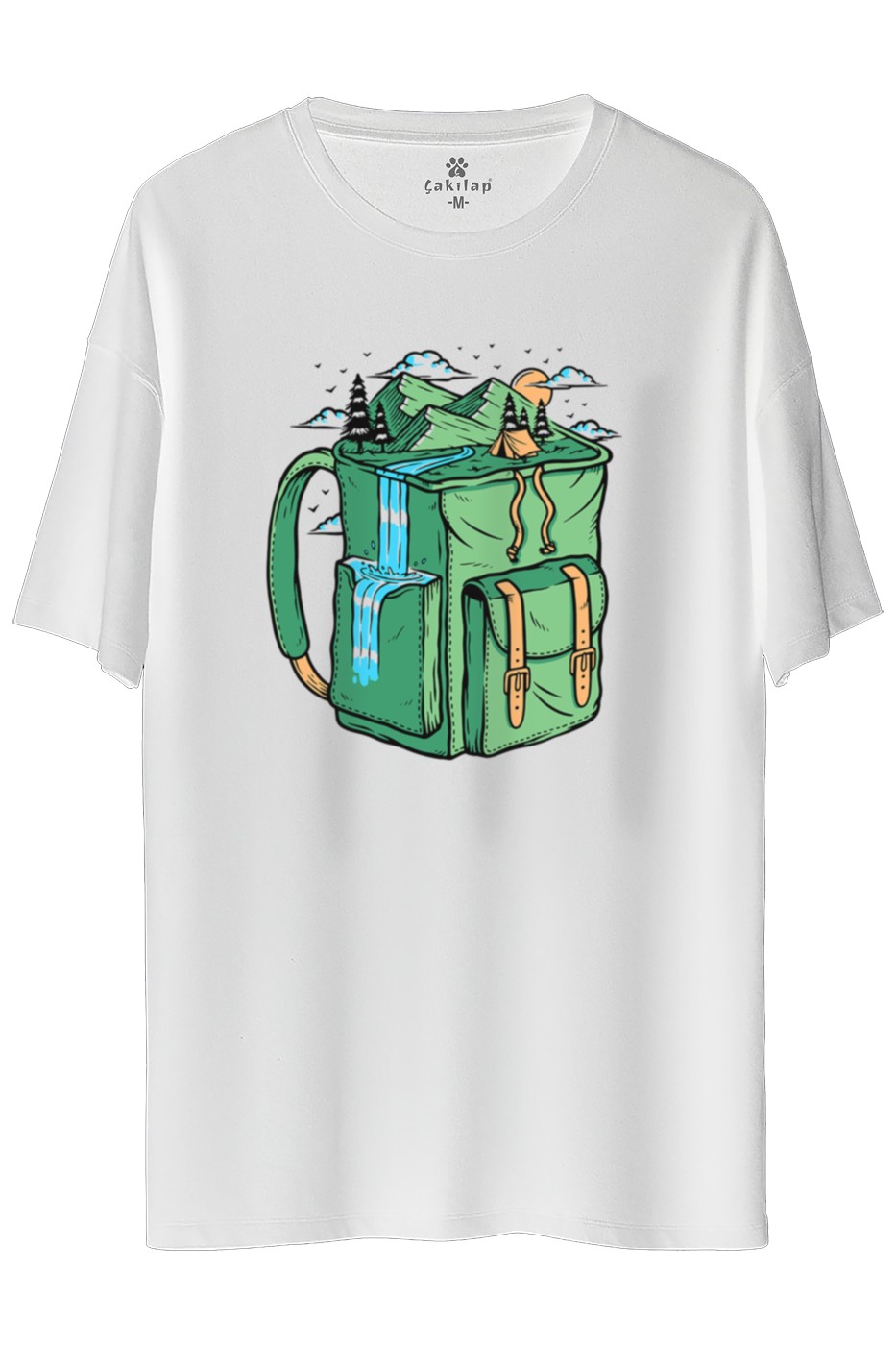 Macera-Doğa Baskılı Oversize Tişört