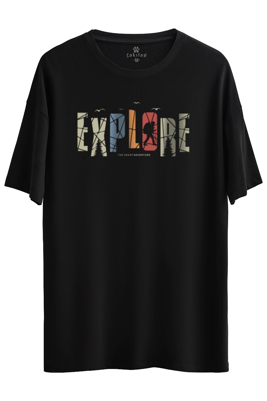 Macera-Doğa Baskılı Oversize Tişört