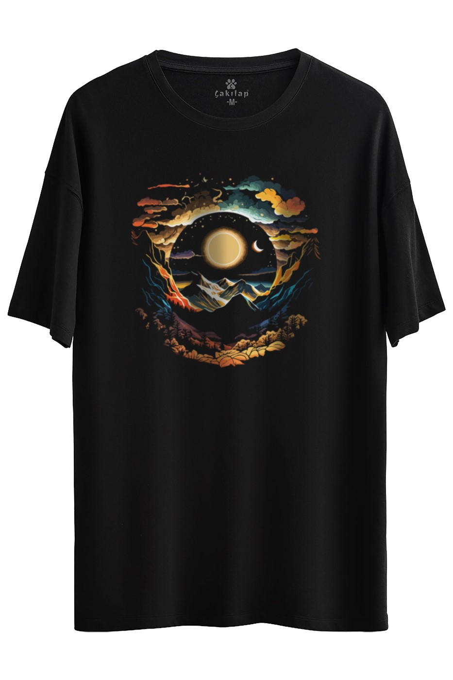 Macera-Doğa Baskılı Oversize Tişört