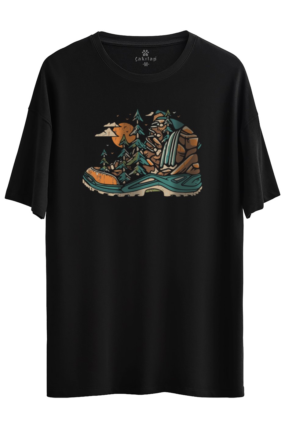 Macera-Doğa Baskılı Oversize Tişört