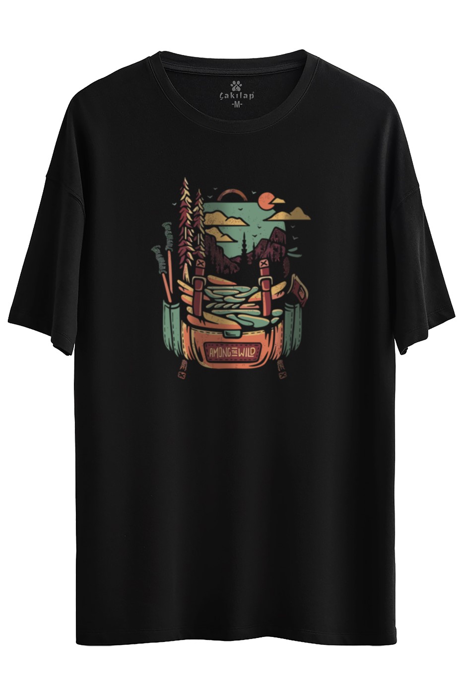 Macera-Doğa Baskılı Oversize Tişört