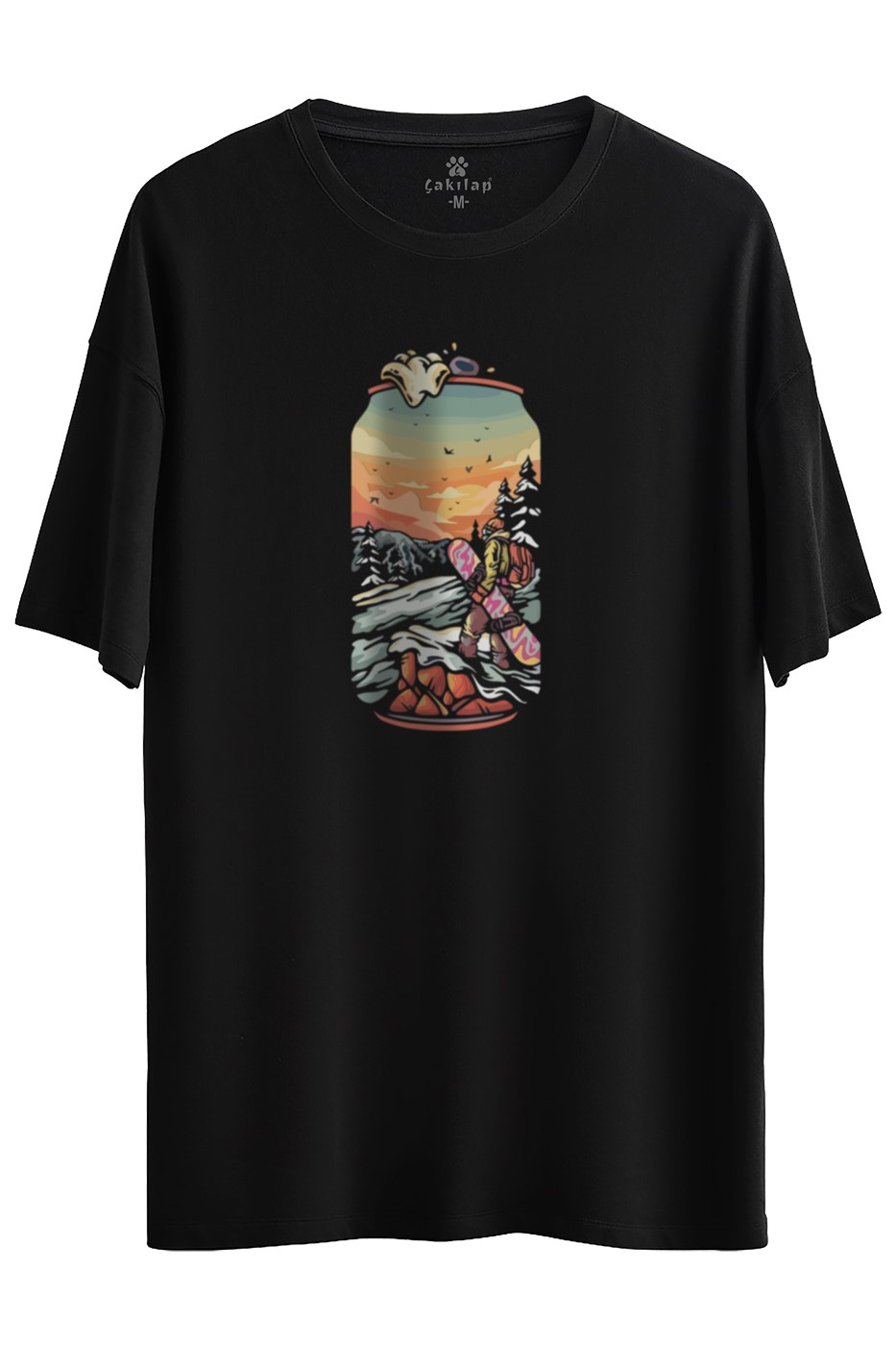 Macera-Doğa Baskılı Oversize Tişört