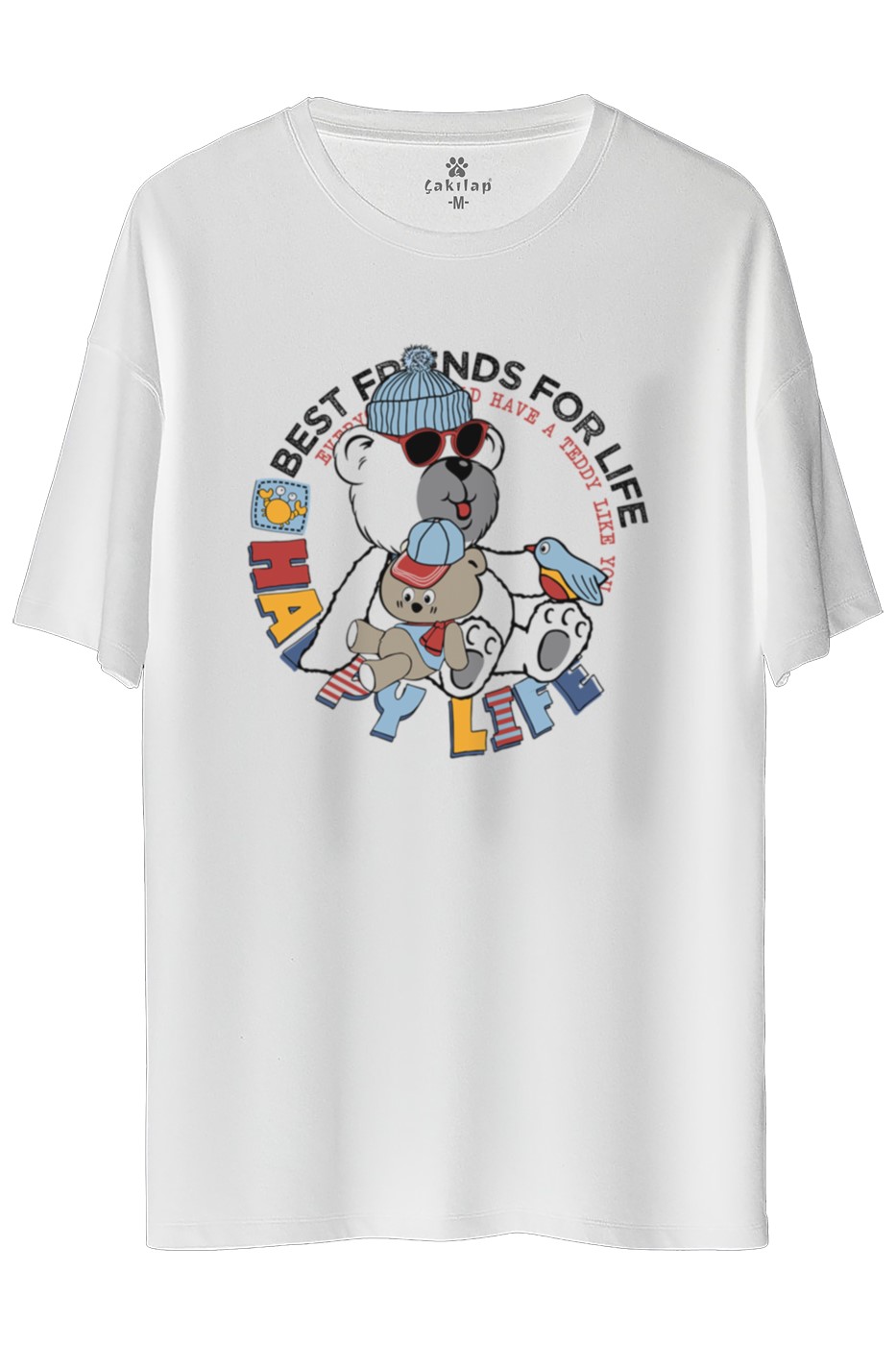 Best Friends For Life Baskılı Oversize Tişört