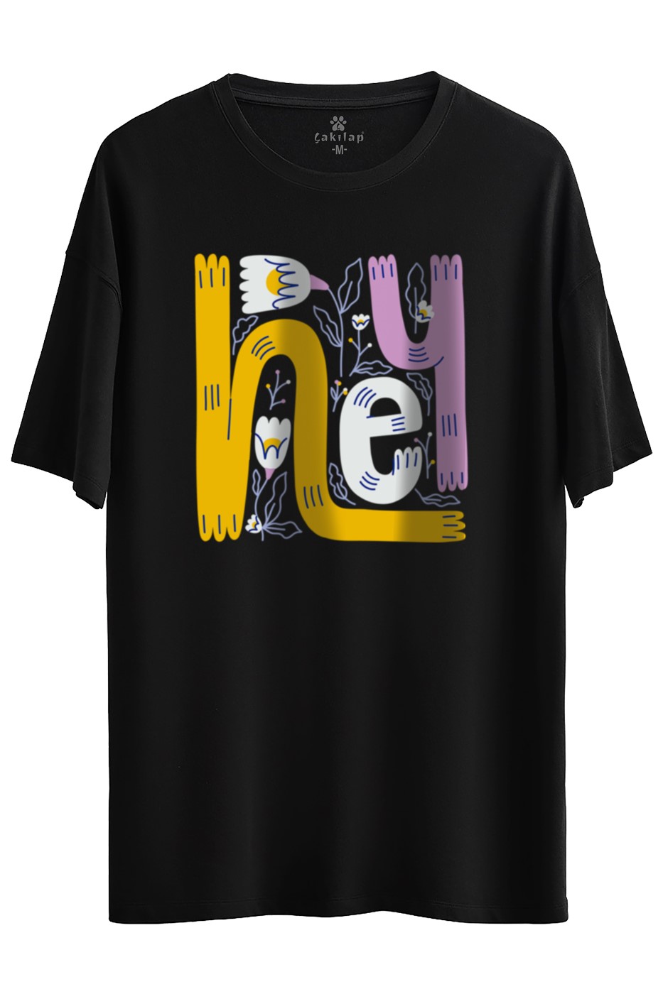 Hey  Baskılı Oversize Tişört