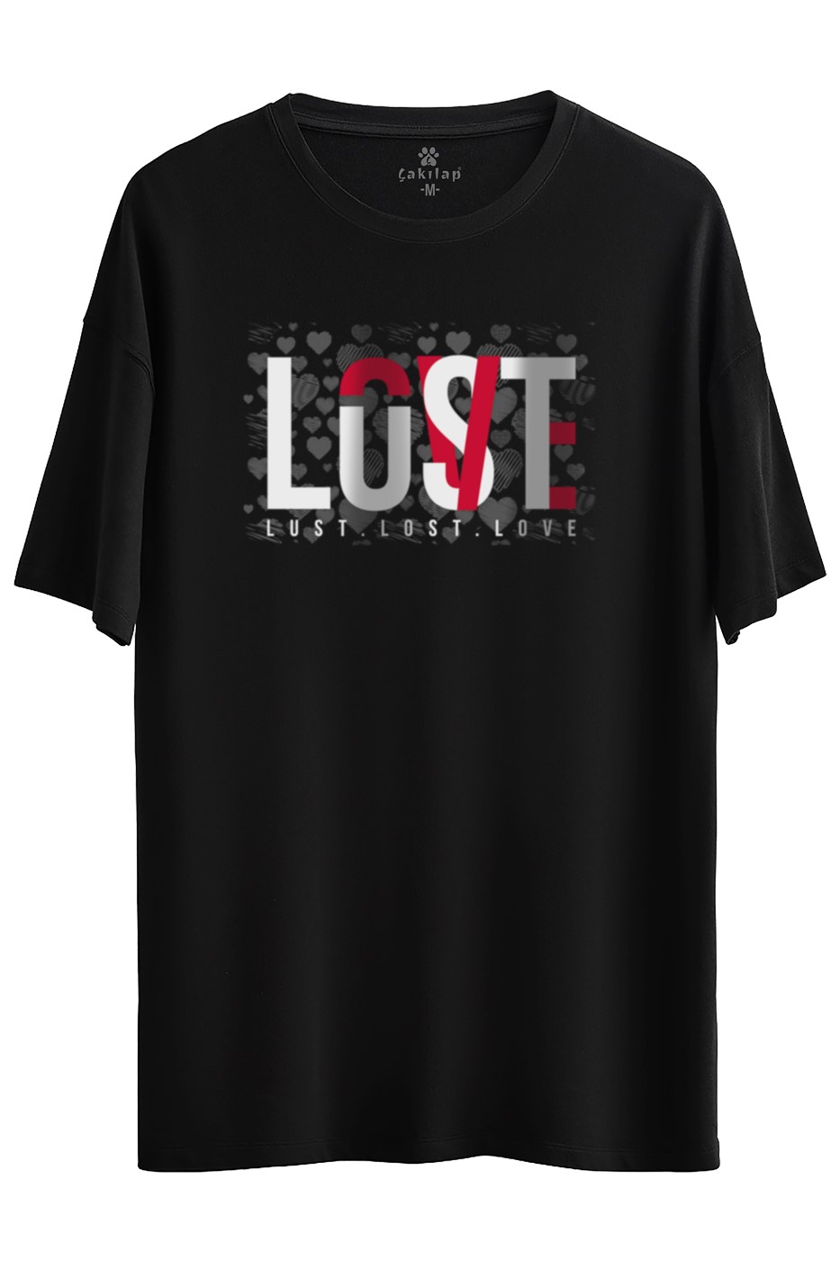 Lost Love Baskılı Oversize Tişört
