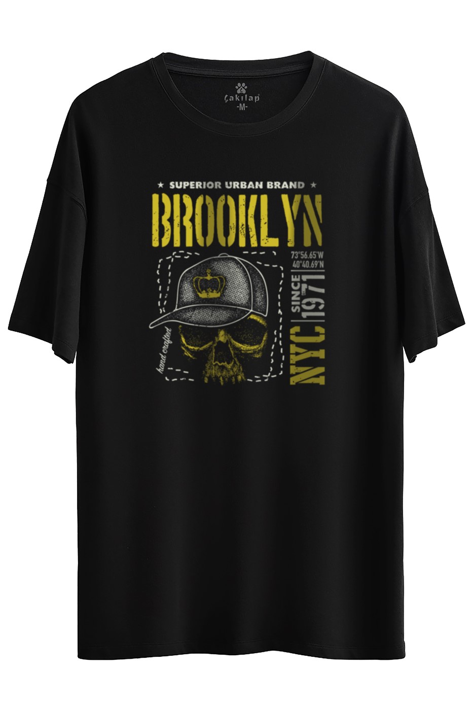Brooklyn Baskılı Oversize Tişört