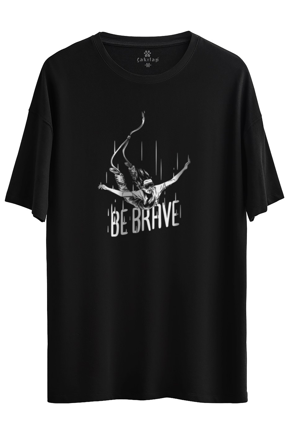 Be Brave Baskılı Oversize Tişört