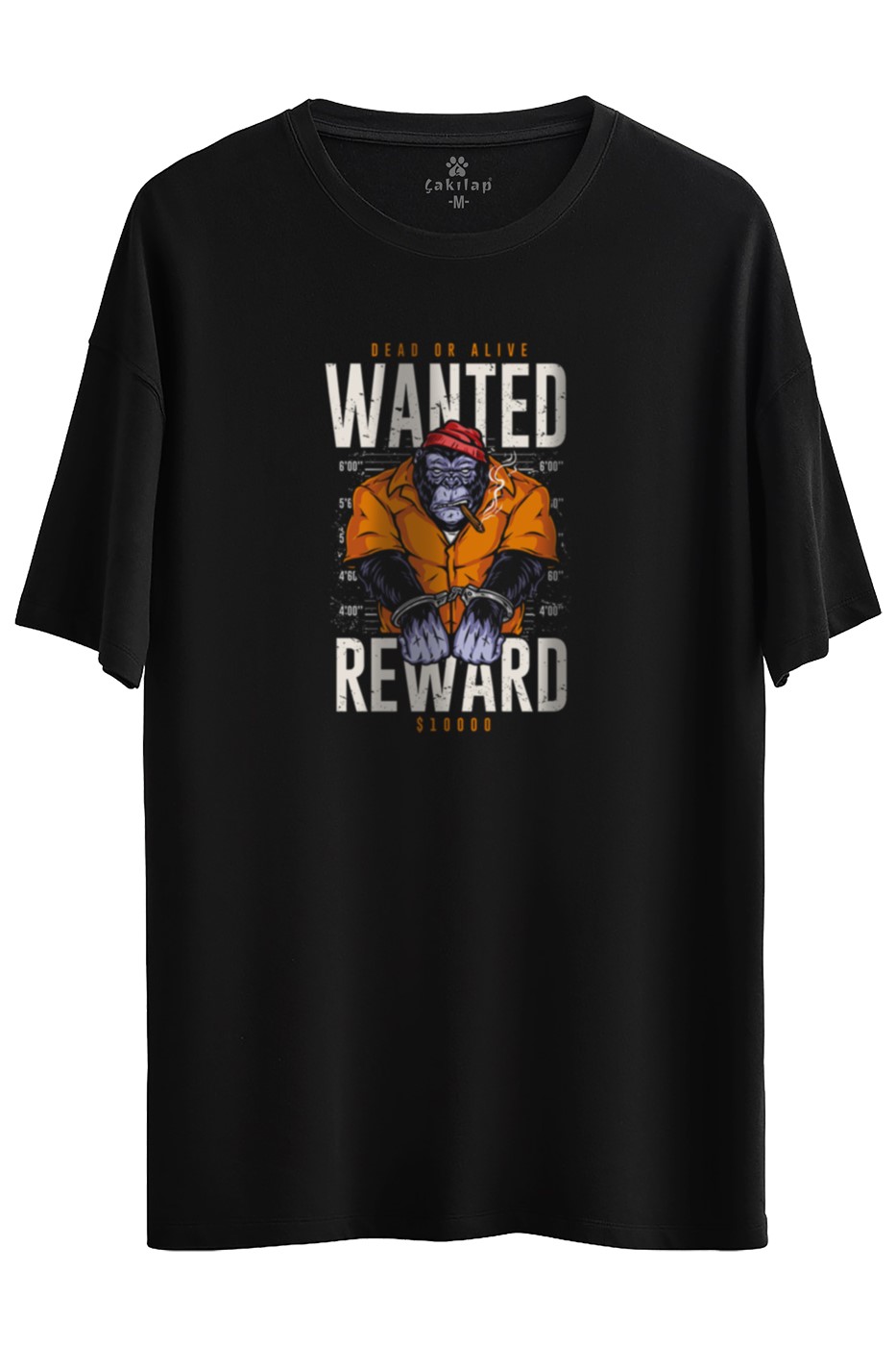 Wanted Reward Baskılı Oversize Tişört