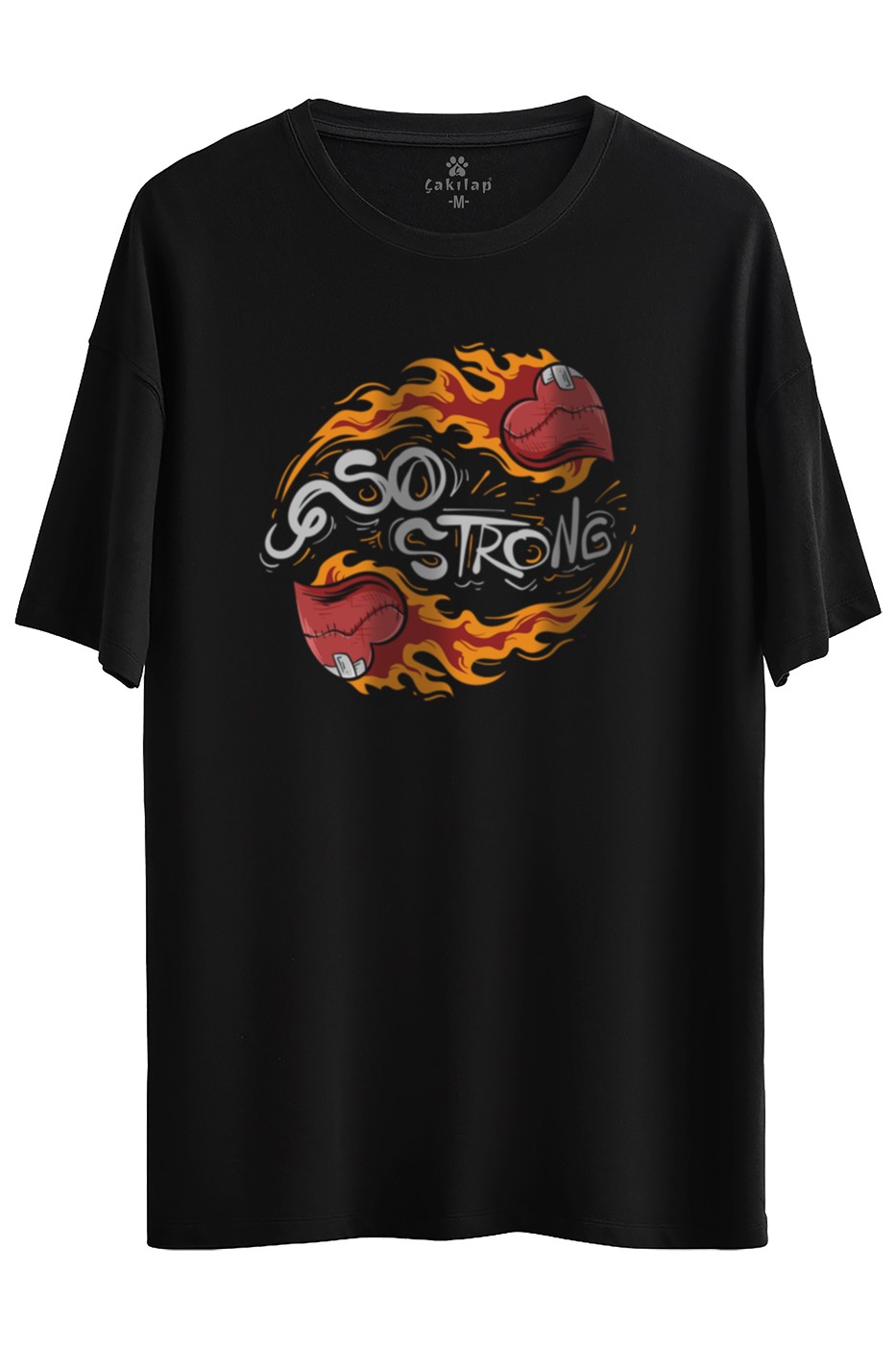 So Strong Baskılı Oversize Tişört