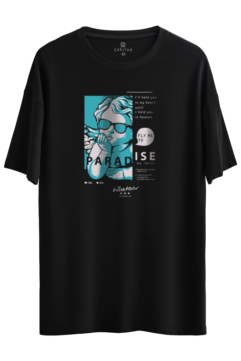 Paradise Baskılı Oversize Tişört