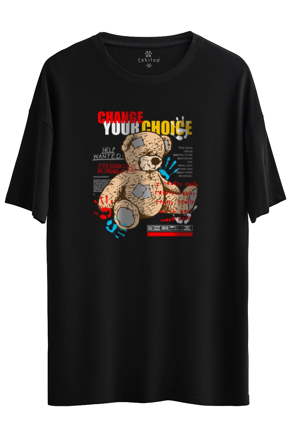 Change Your Choice Baskılı Oversize Tişört