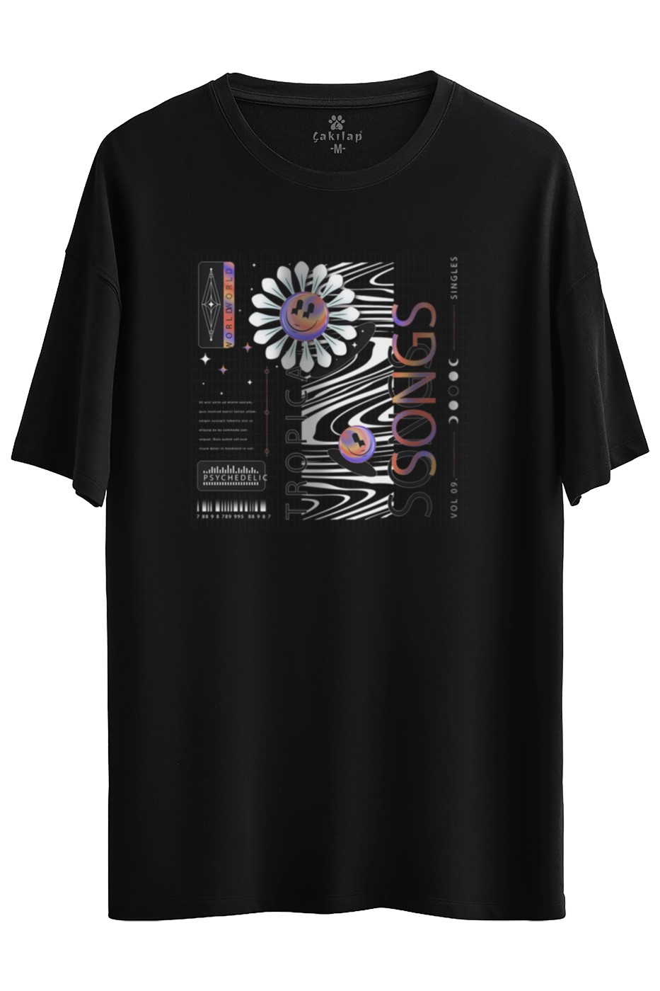 Songs Baskılı Oversize Tişört