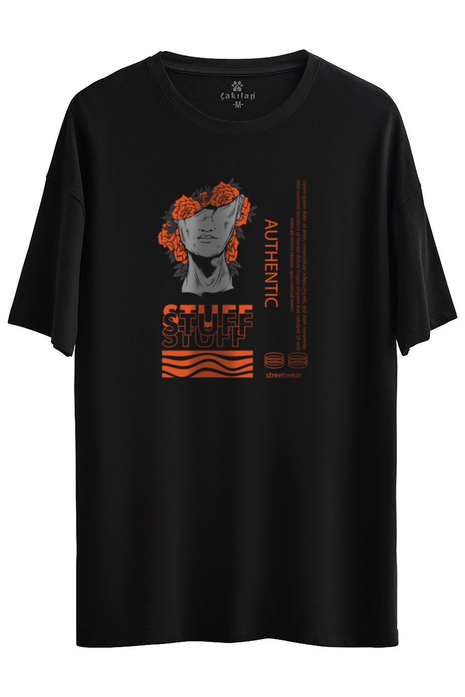 Authentic Baskılı Oversize Tişört