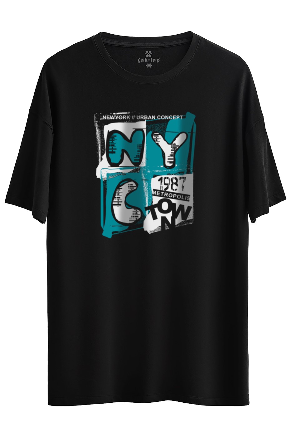 NewYork Baskılı Oversize Tişört