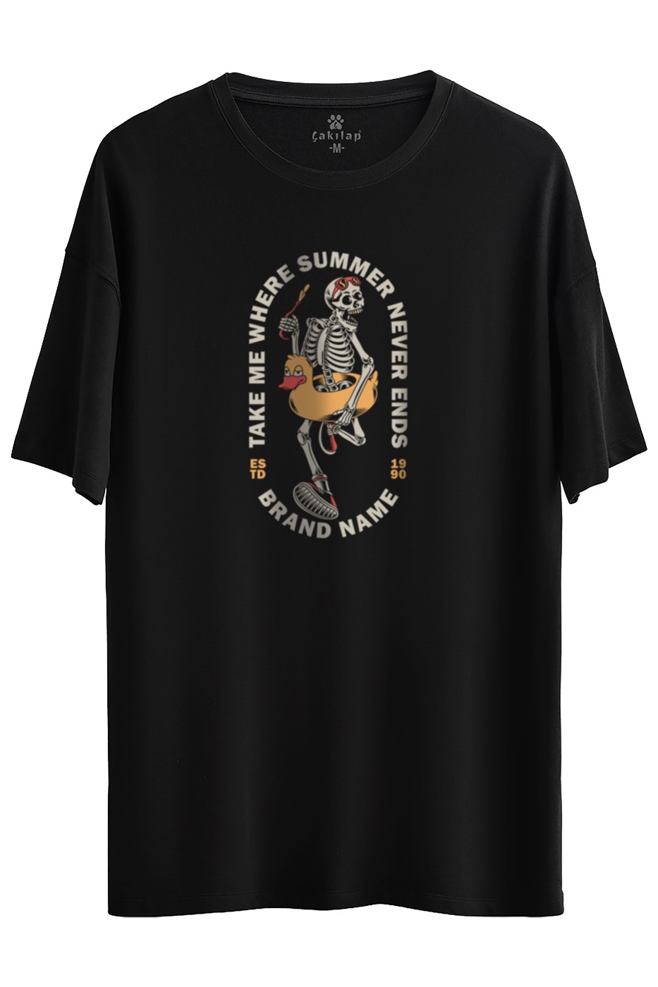 Take Me Where Summer Baskılı Oversize Tişört