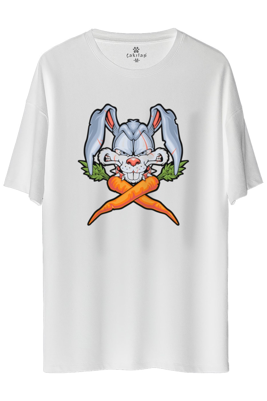 Tavşan Baskılı Oversize Tişört