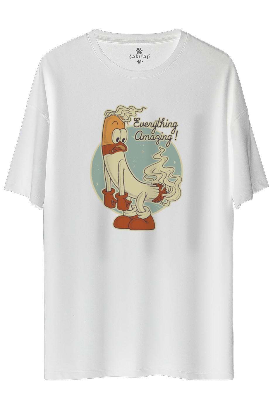 Everythin Amazing Baskılı Oversize Tişört