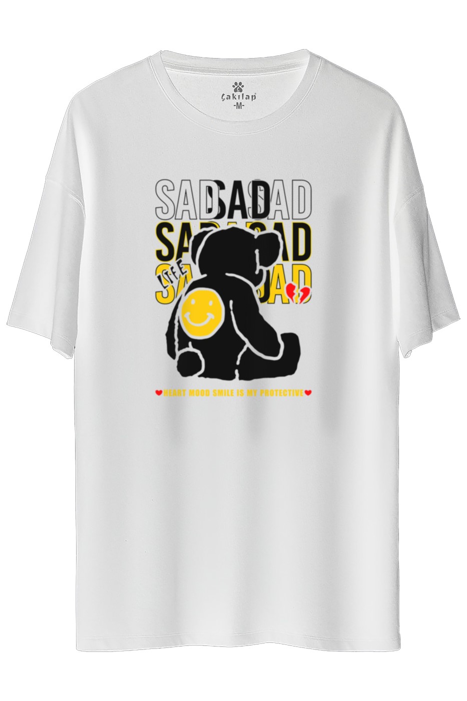 Sad Love Baskılı Oversize Tişört