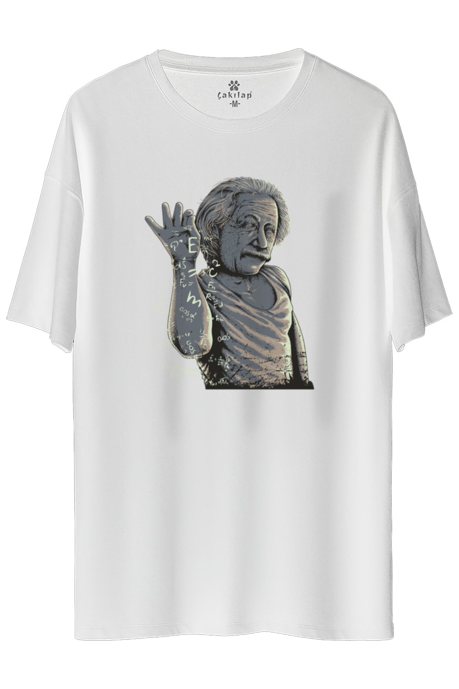 Albert Einstein Baskılı Oversize Tişört