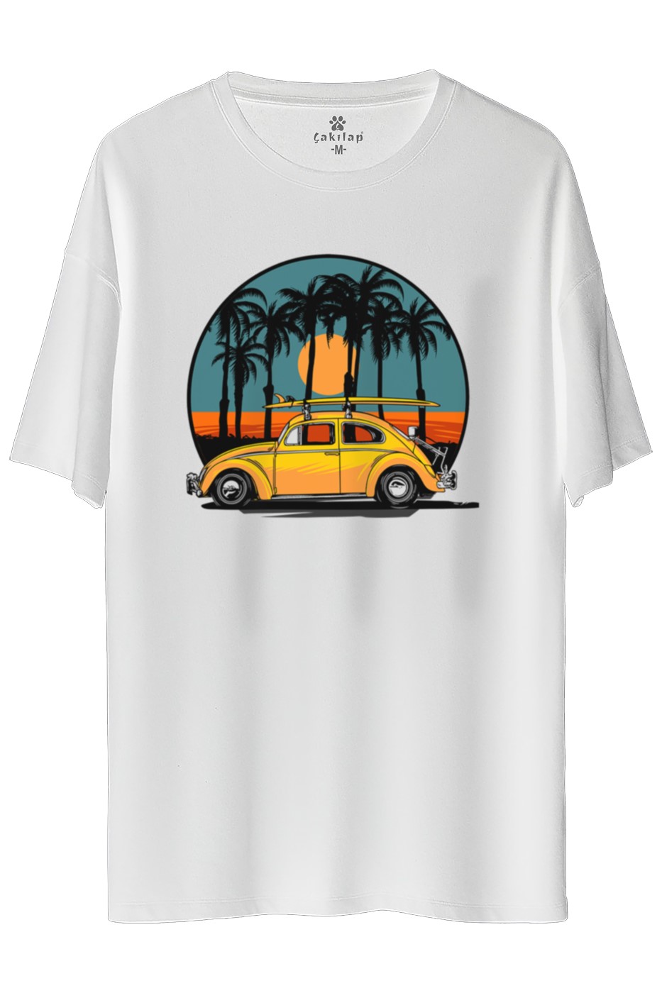 Beetle Baskılı Oversize Tişört