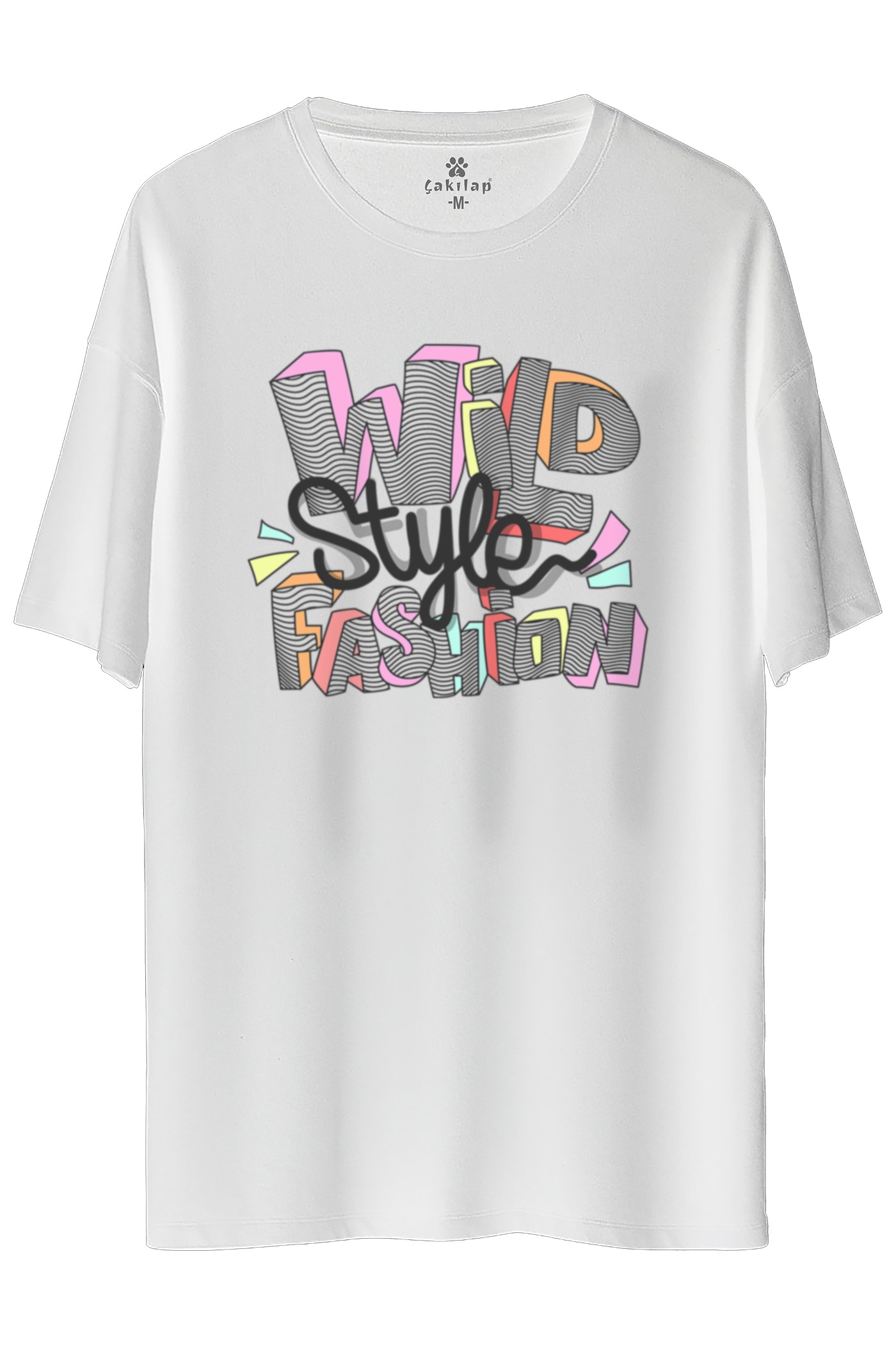 Never Give Up Hope Baskılı Oversize Tişört