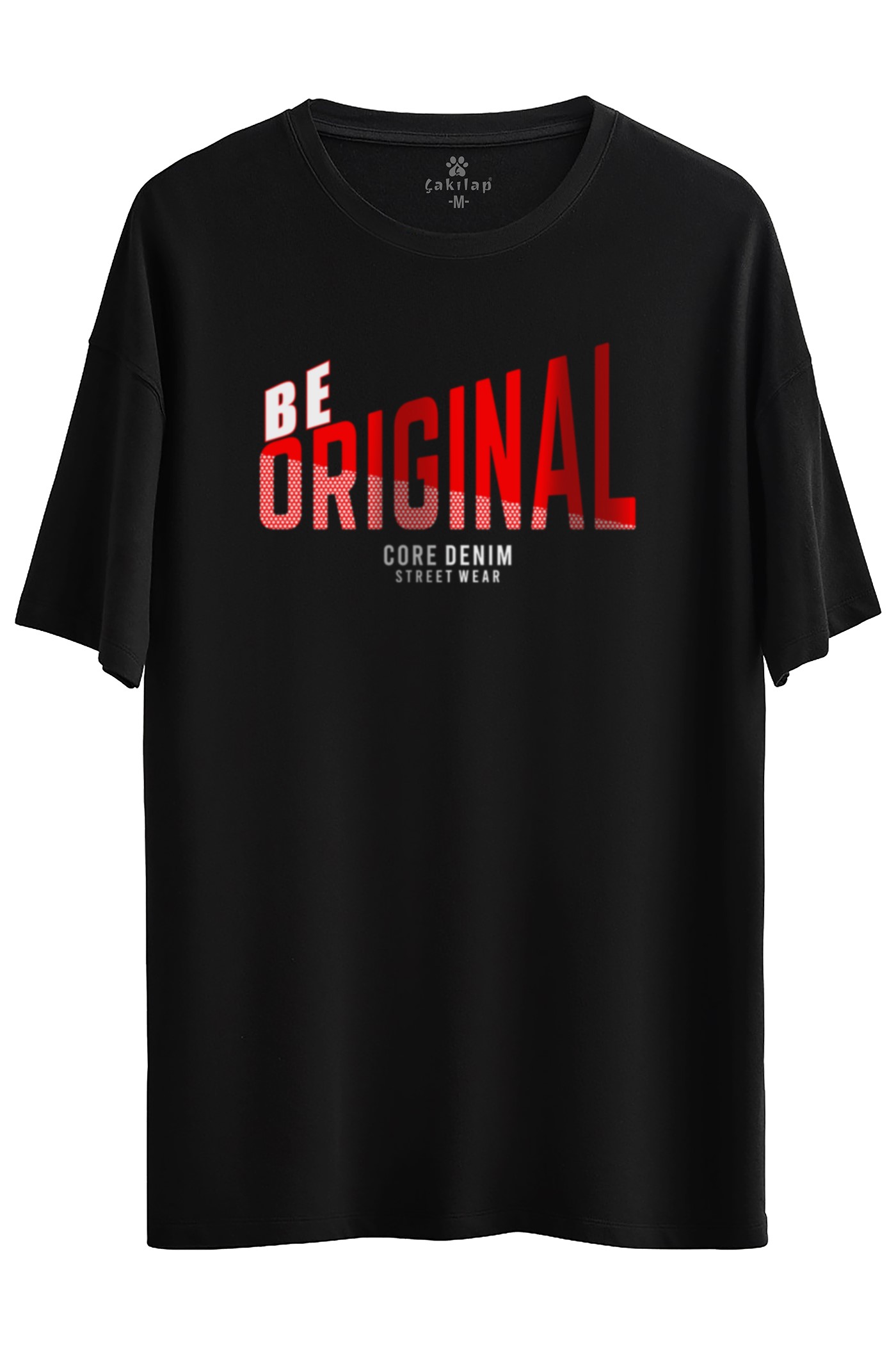 Never Give Up Baskılı Oversize Tişört