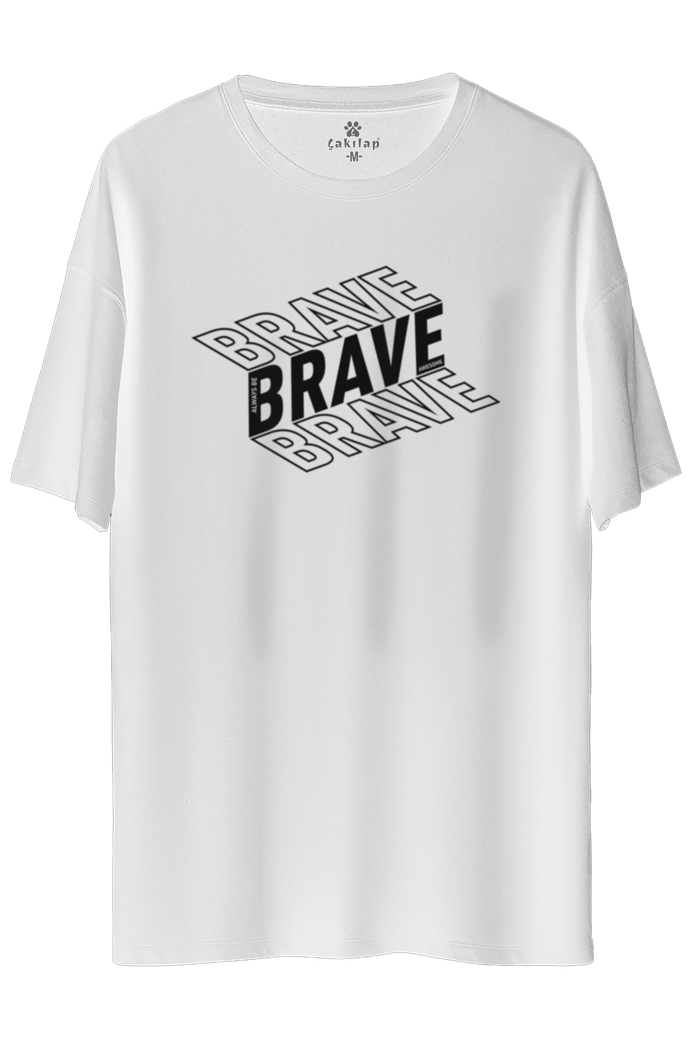 Brave  Baskılı Oversize Tişört