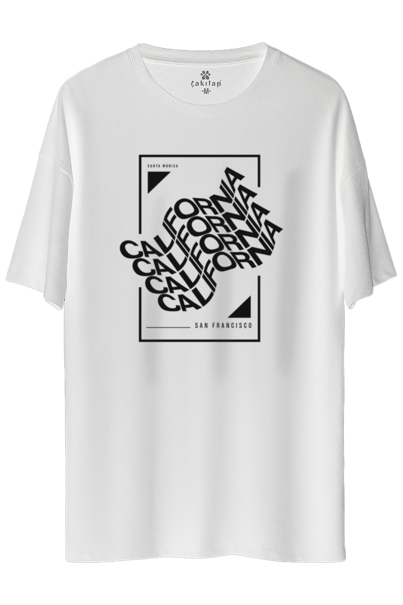 California  Baskılı Oversize Tişört