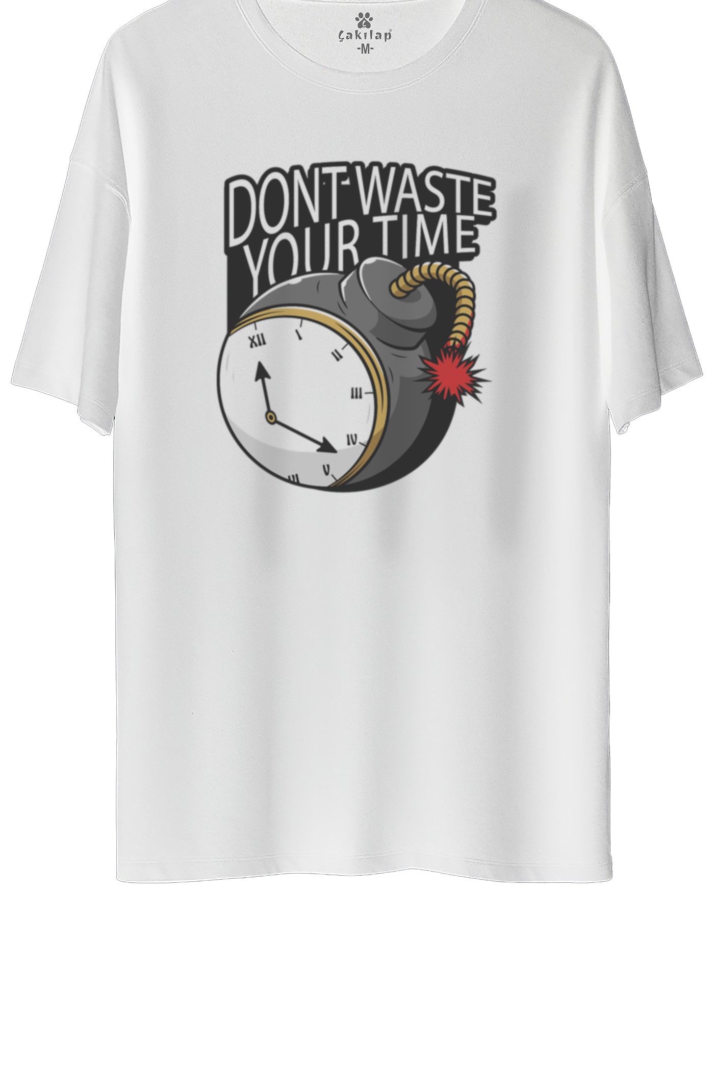 Dont Waste Your Time  Baskılı Oversize Tişört