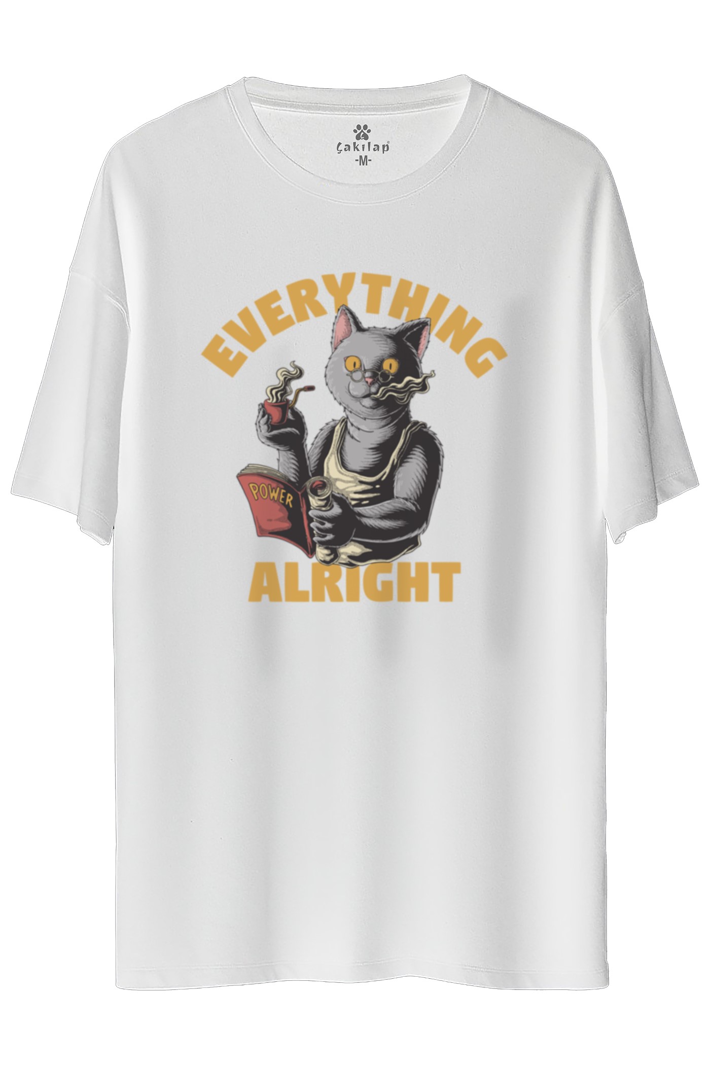 Every Theng Al Right  Baskılı Oversize Tişört
