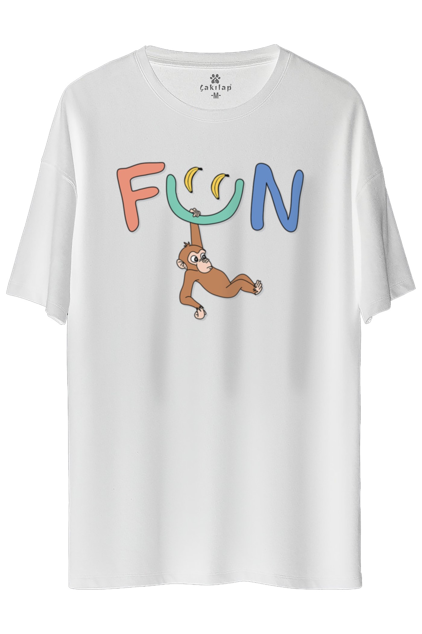 Fun  Baskılı Oversize Tişört