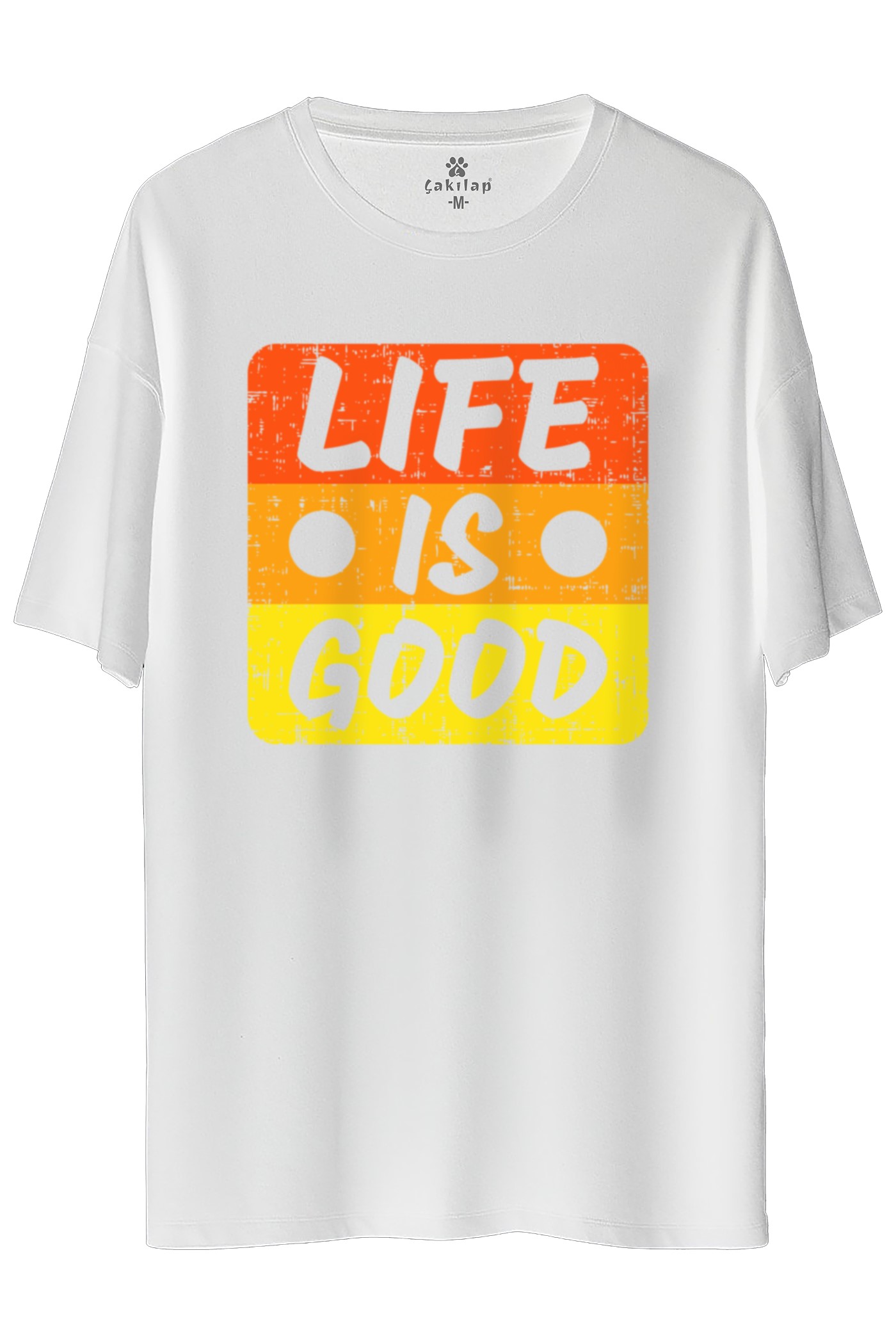 Life İs Good  Baskılı Oversize Tişört