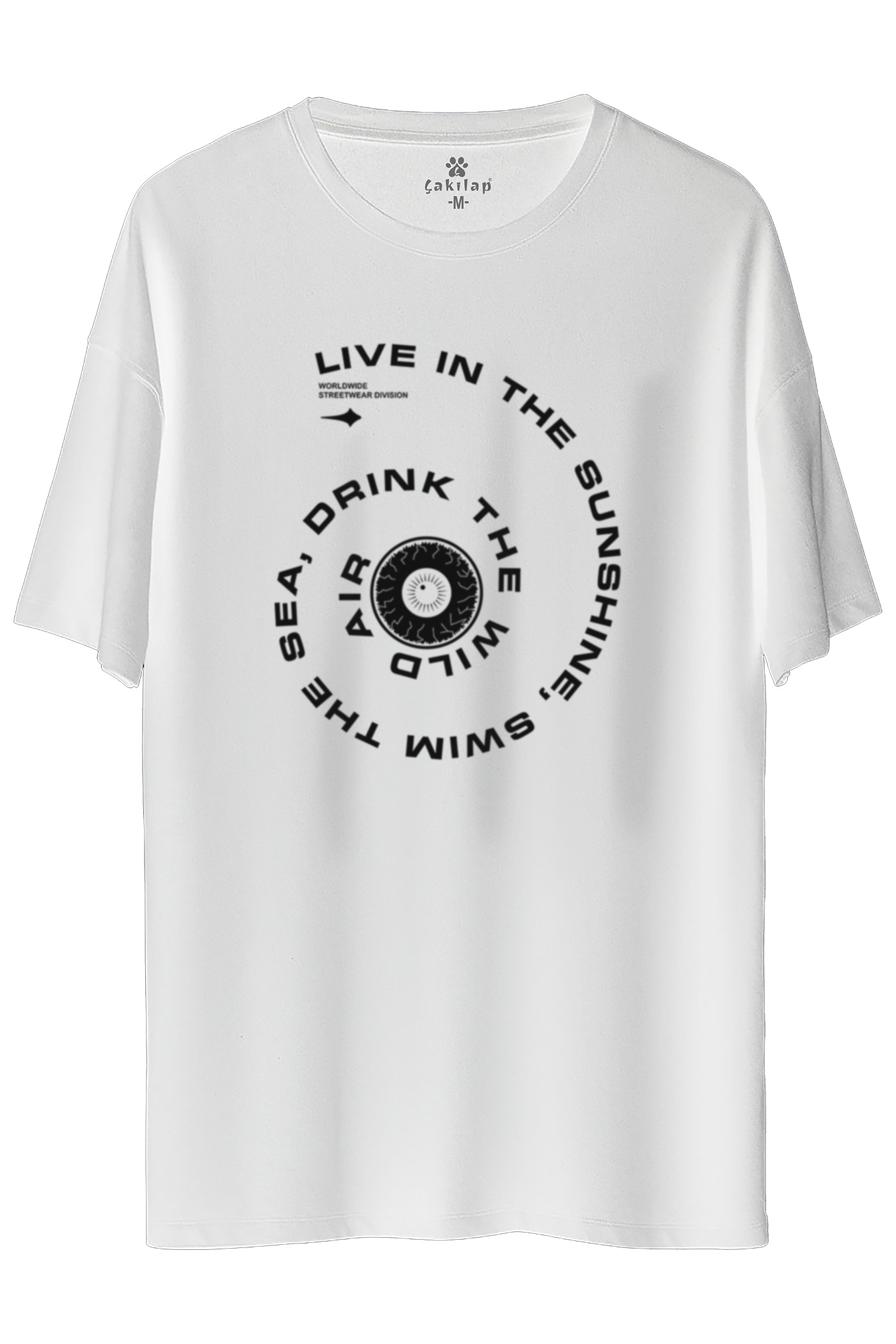 Live İn The Sunshine  Baskılı Oversize Tişört