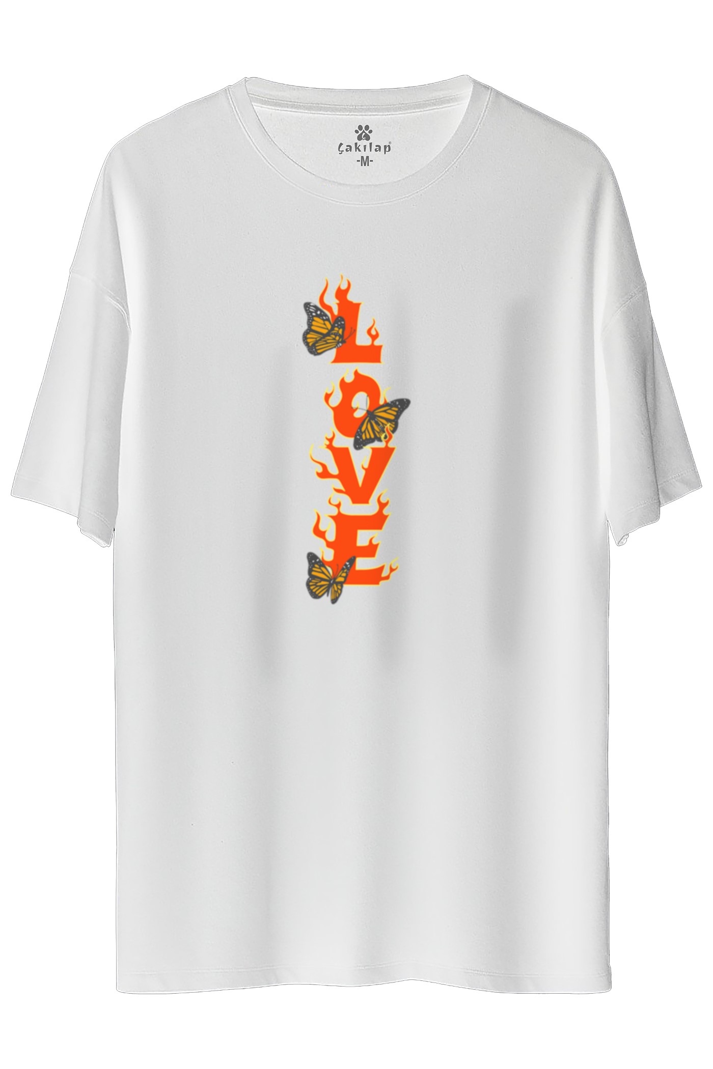Love  Baskılı Oversize Tişört