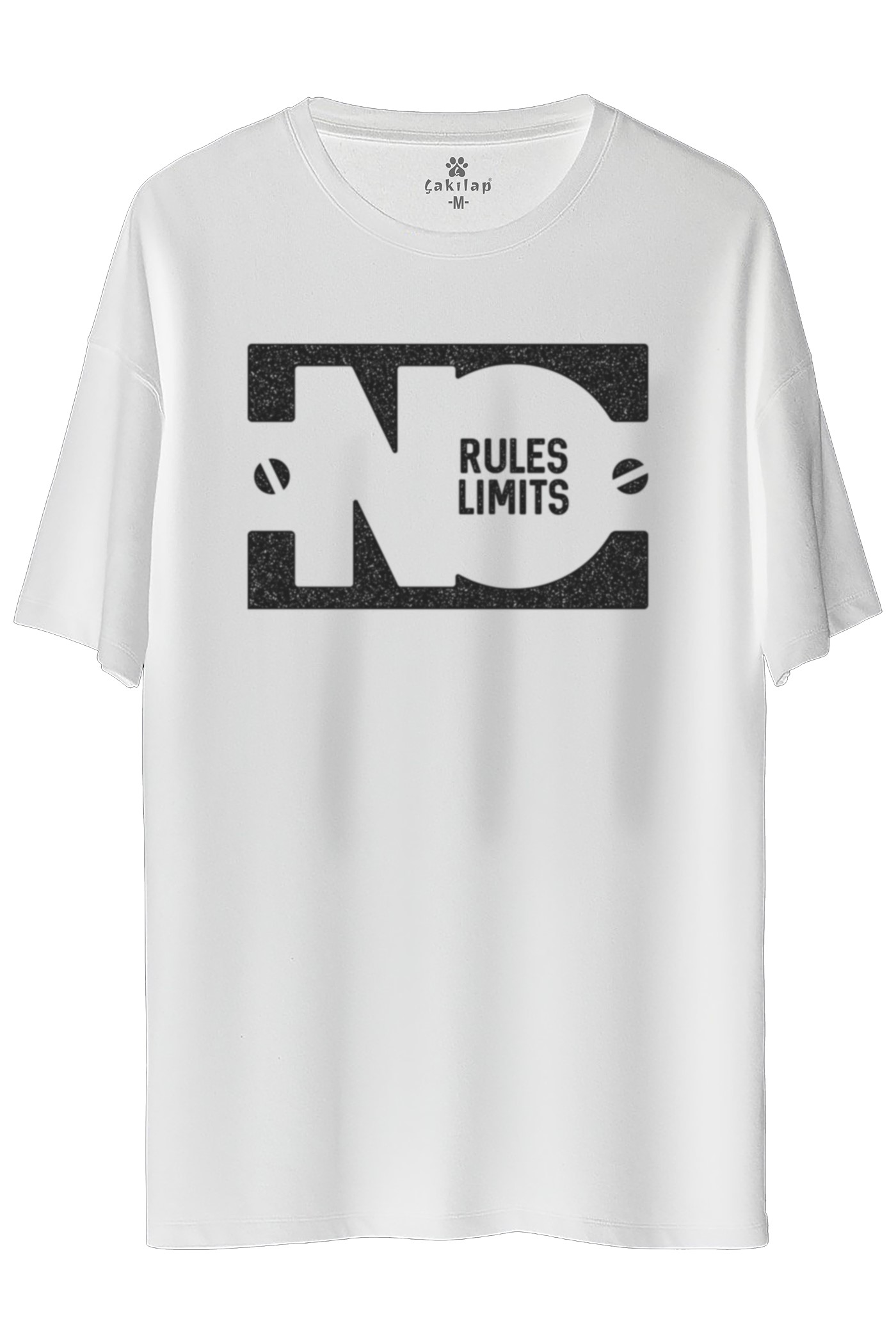 No Rules Limit  Baskılı Oversize Tişört