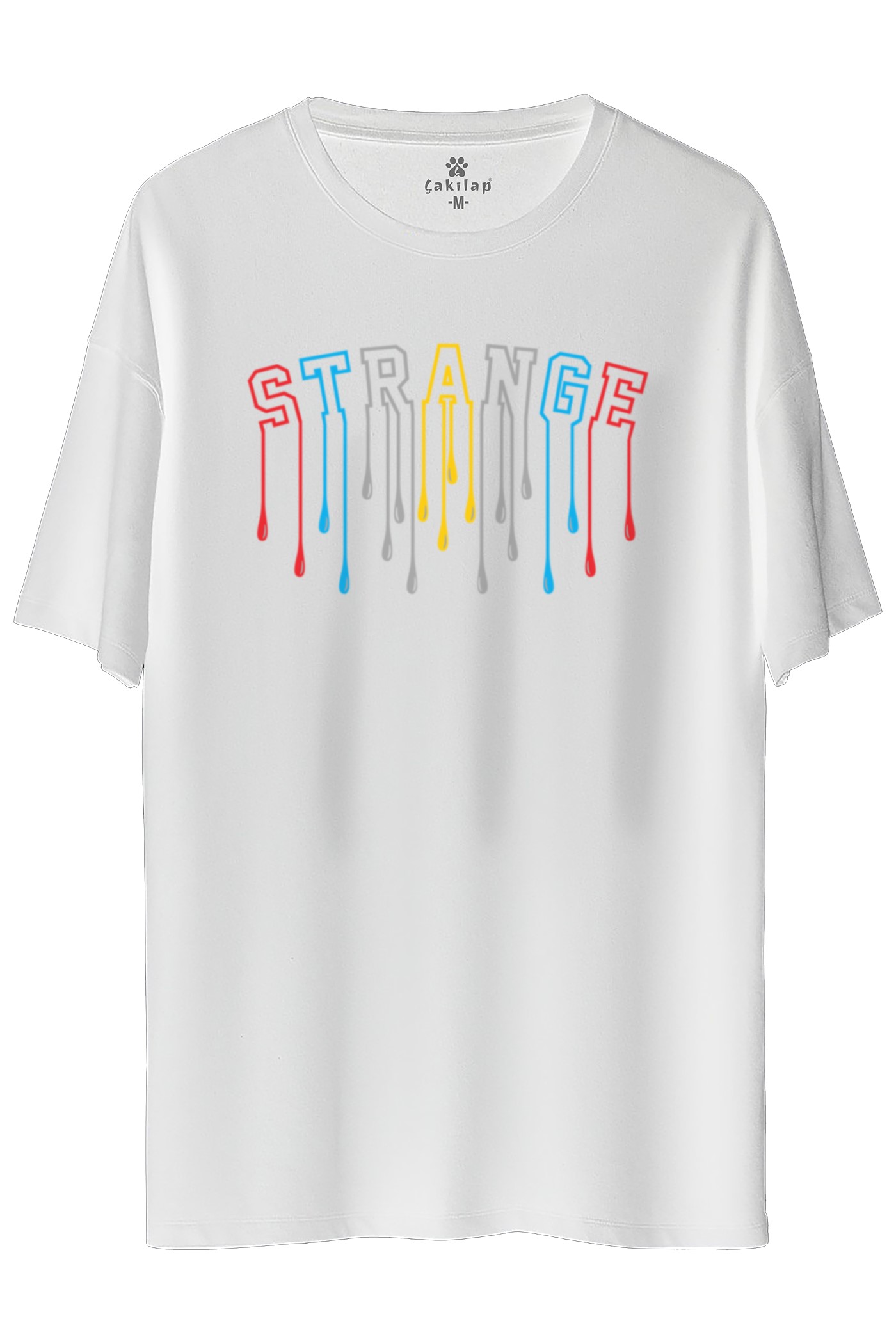 Strange  Baskılı Oversize Tişört