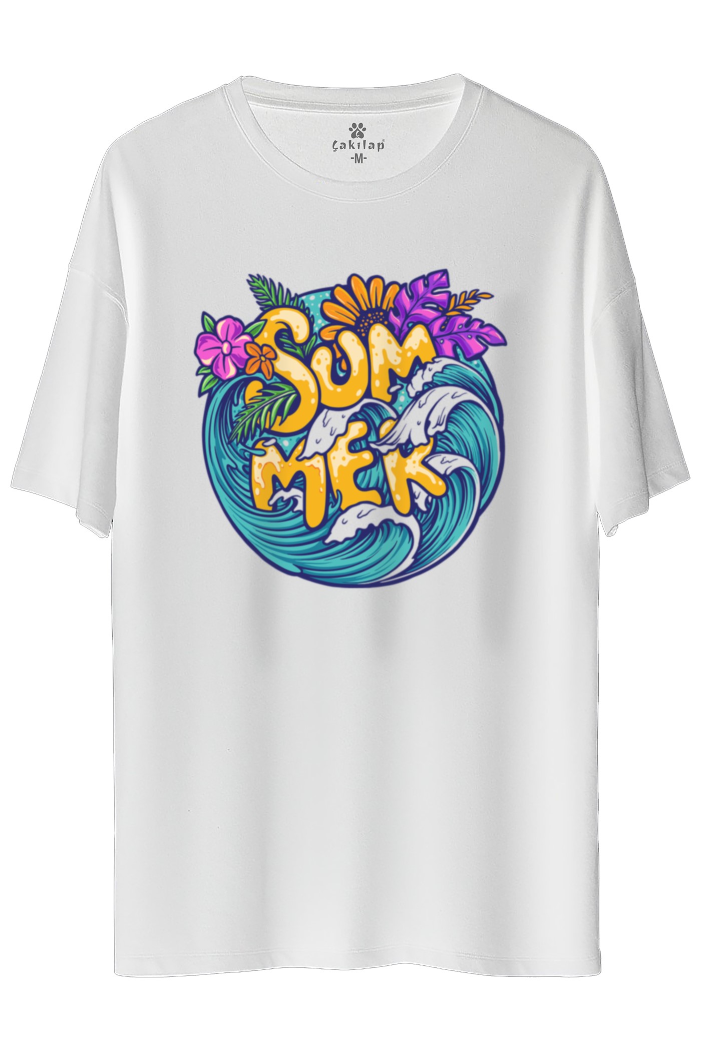 Summer  Baskılı Oversize Tişört