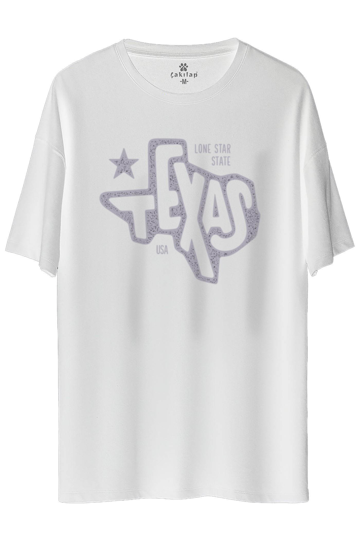 Texas  Baskılı Oversize Tişört