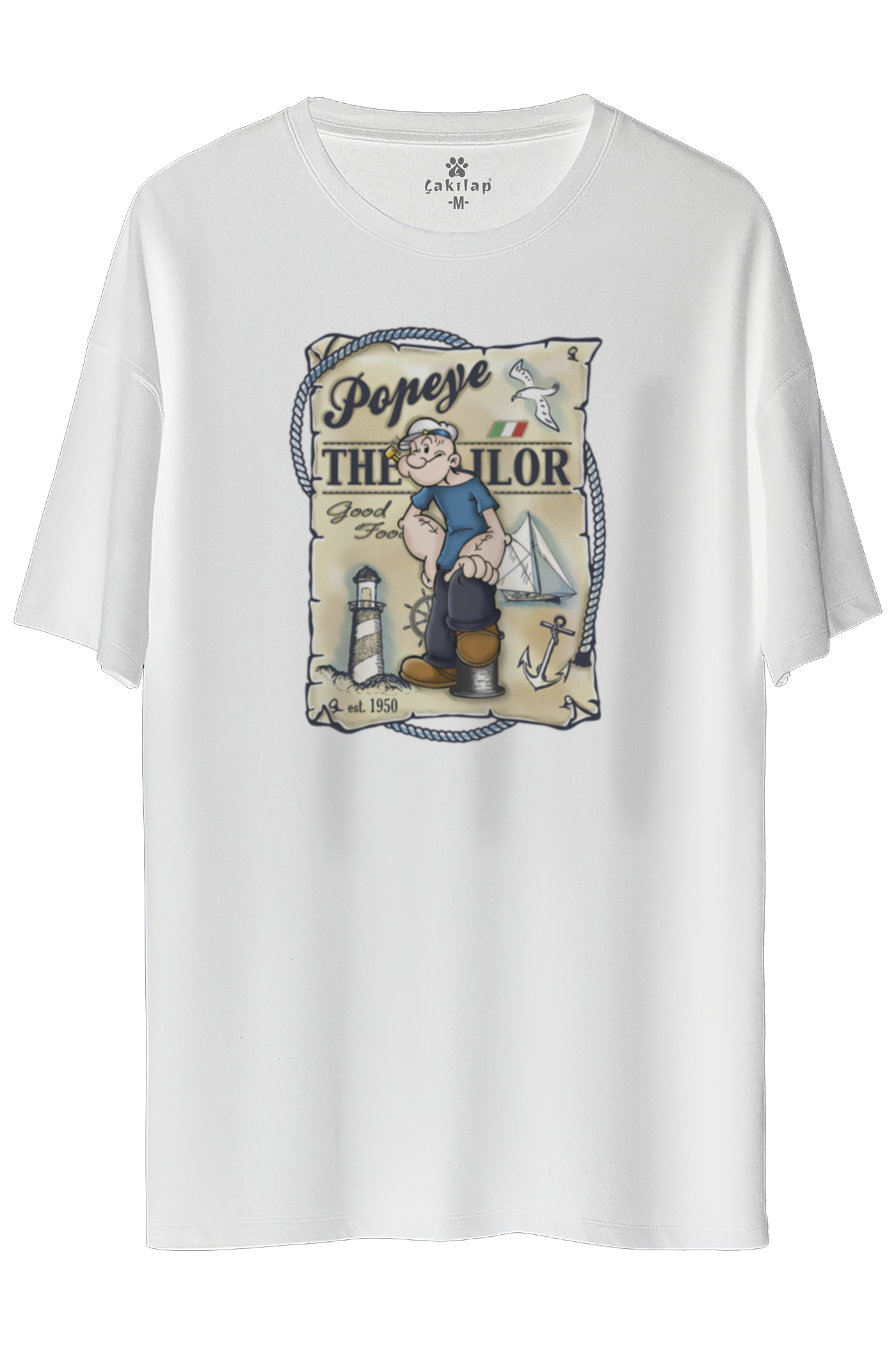 Temel Reis Baskılı Oversize Tişört