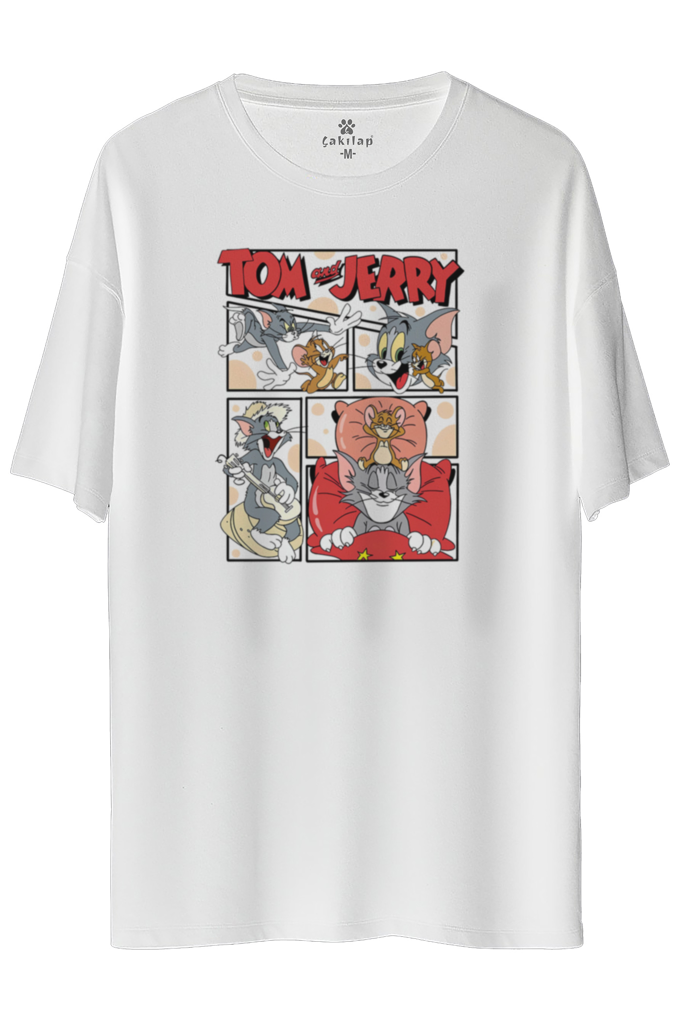 Tom&Jerry Baskılı Oversize Tişört